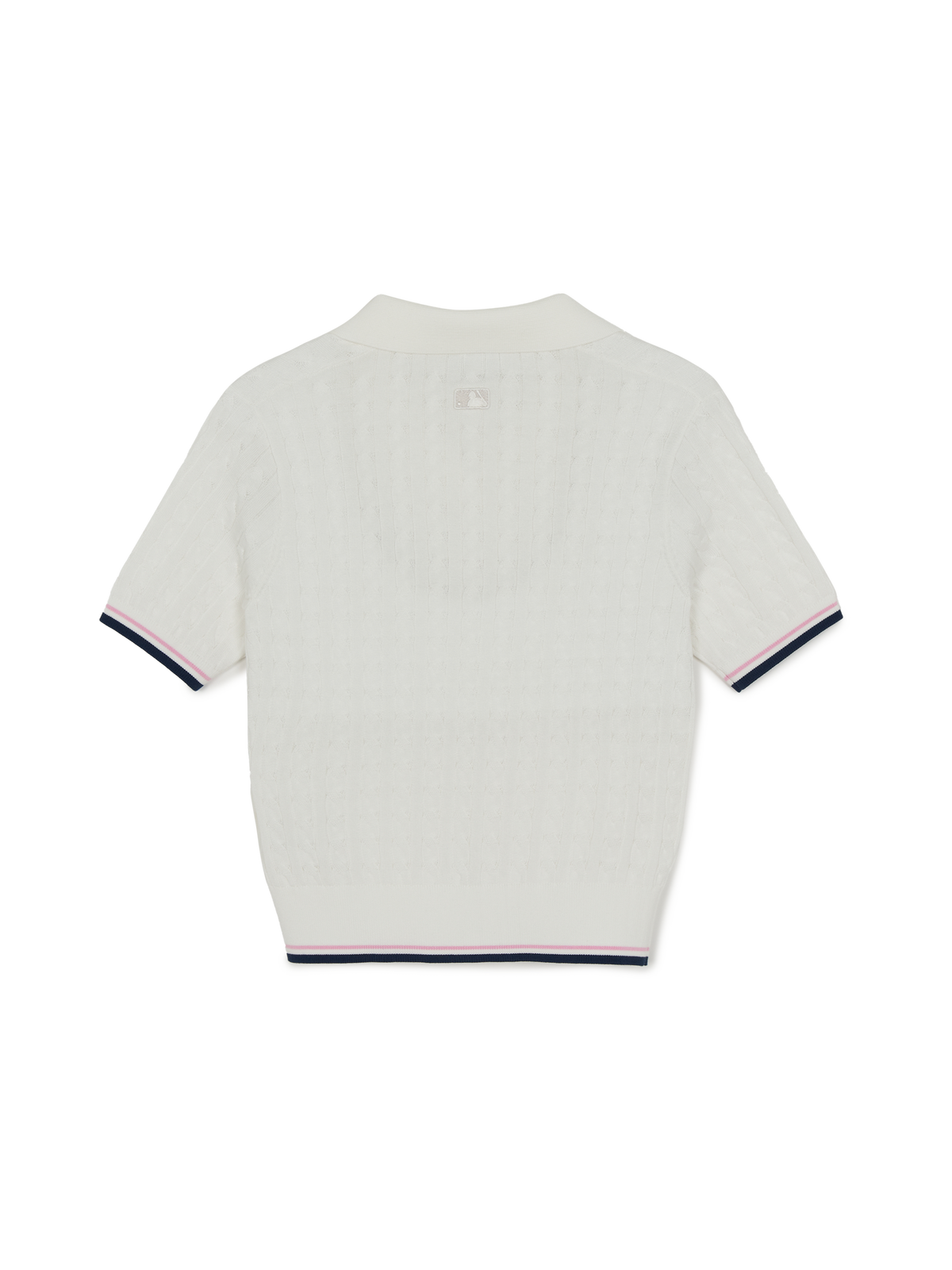 Mlb Women's Varsity Cable Open Collar Short Sleeve Knit Pullover