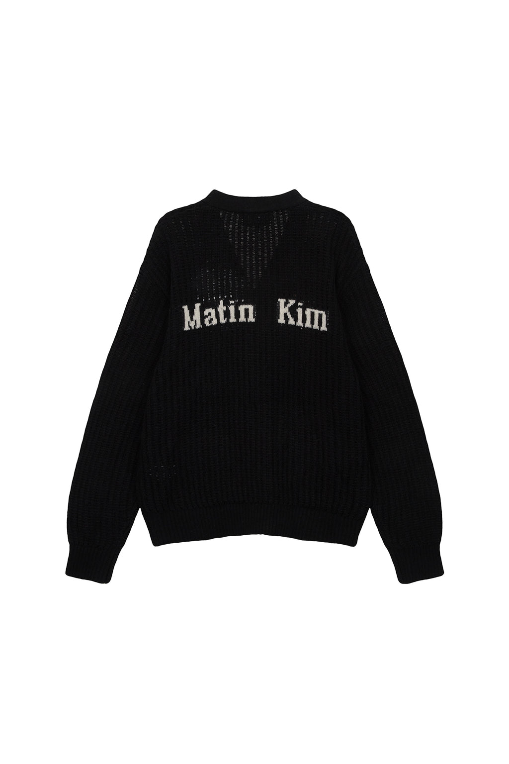 [matinkim] HAIRY CROCHET CARDIGAN FOR MEN IN BLACK