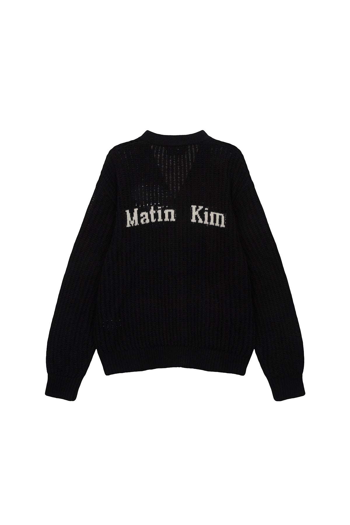 [matinkim] HAIRY CROCHET CARDIGAN FOR MEN IN BLACK