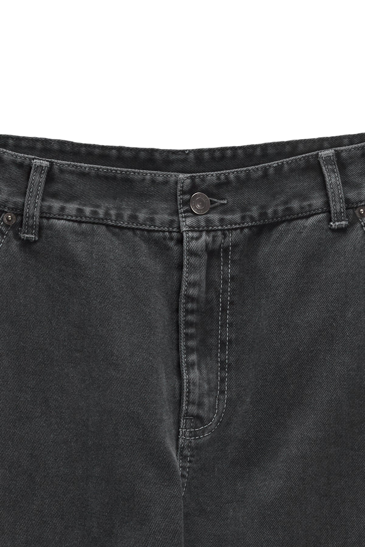 [matinkim] SIDE POINT COLOR DENIM PANTS FOR MEN IN CHARCOAL