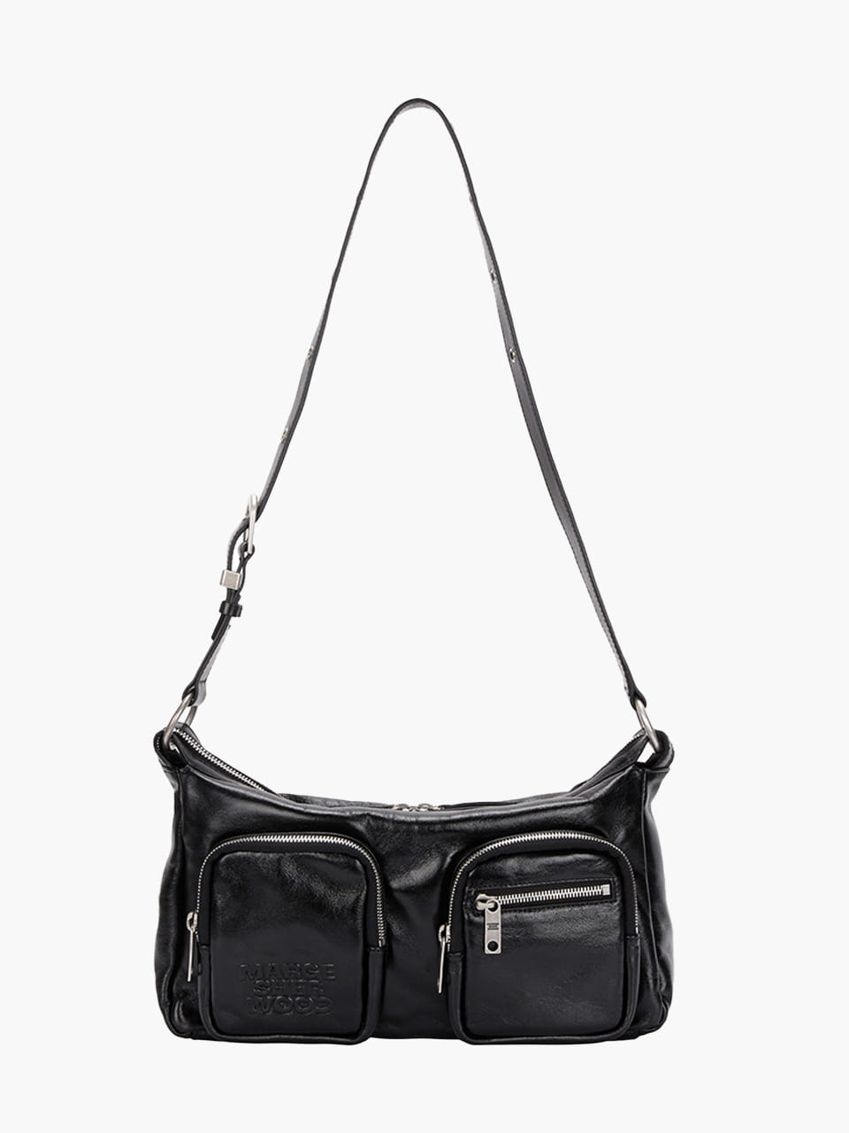 Margesherwood Outpocket Hobo black glossy plain