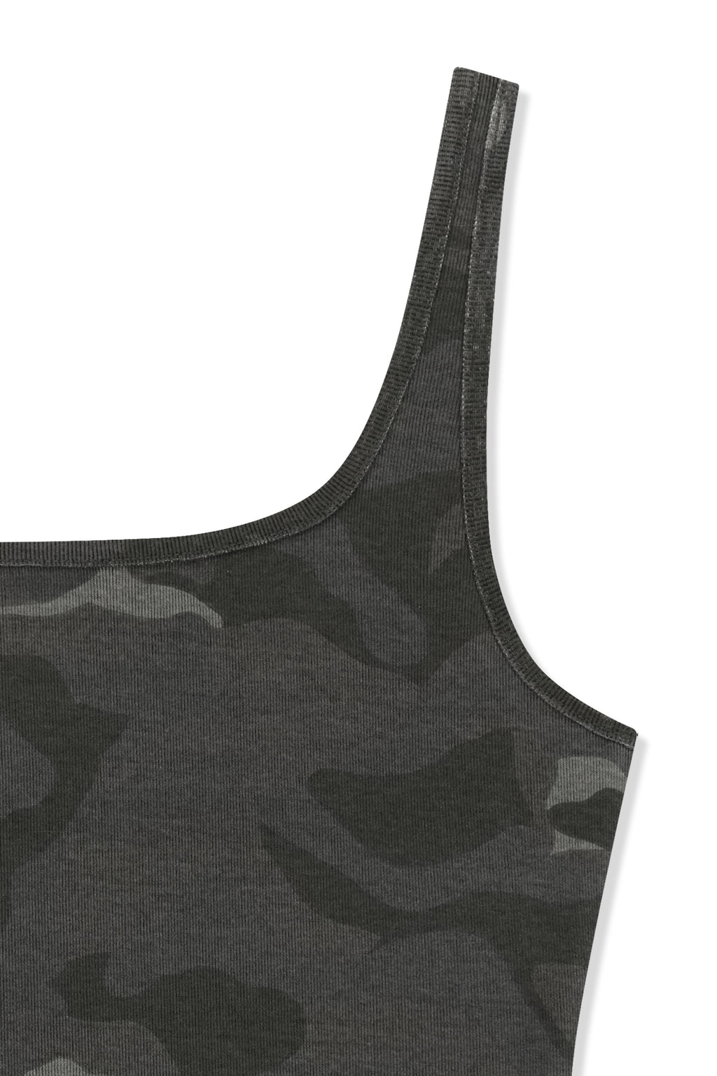 [matinkim] Square Neck Cropped Tank Top IN Charcoal