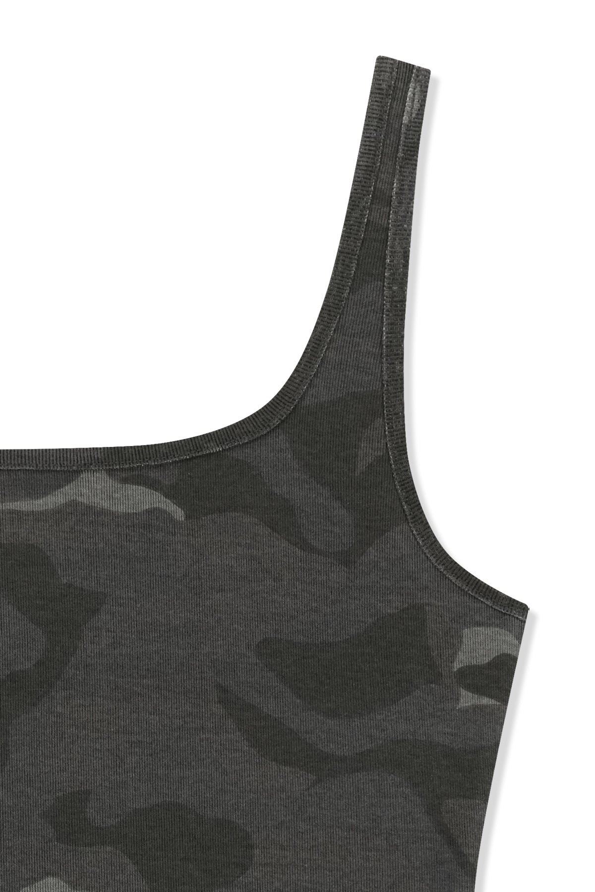 [matinkim] Square Neck Cropped Tank Top IN Charcoal