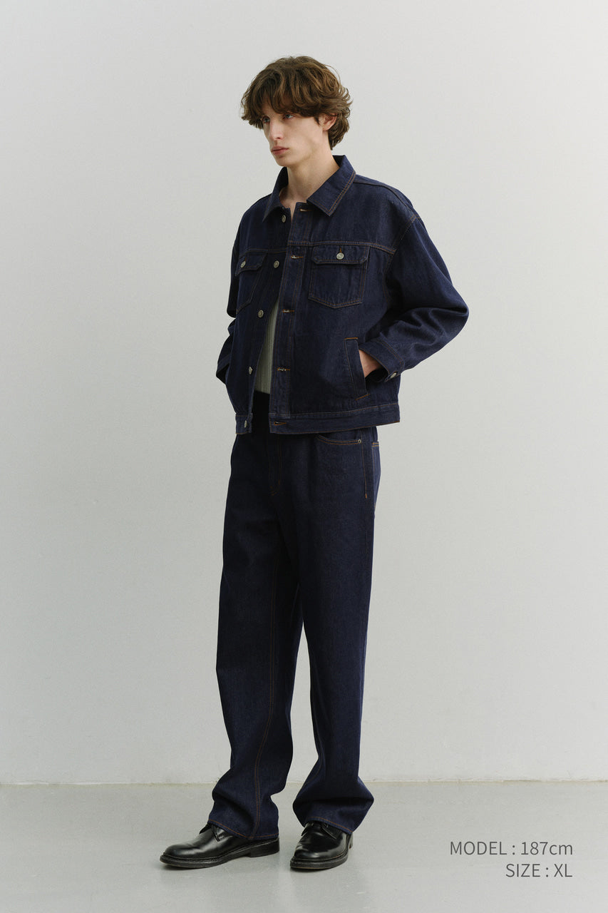 Dunst Unisex Denim Trucker Jacket Indigo Navy