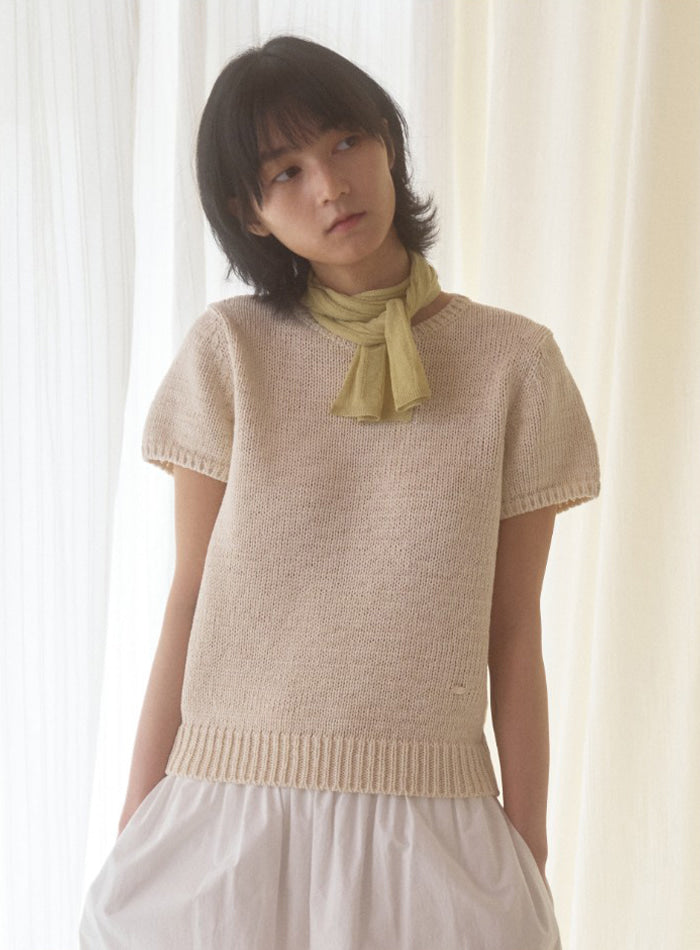 Mango Maniplease Majo Cotton Knit Natural