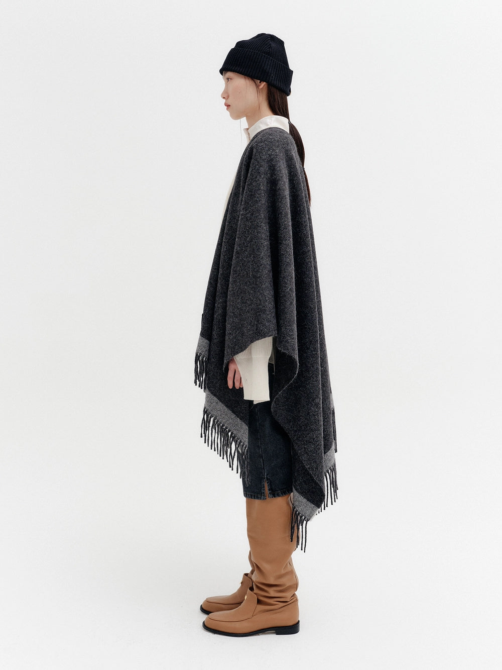 EENK Hem Tassel Shawl - Gray