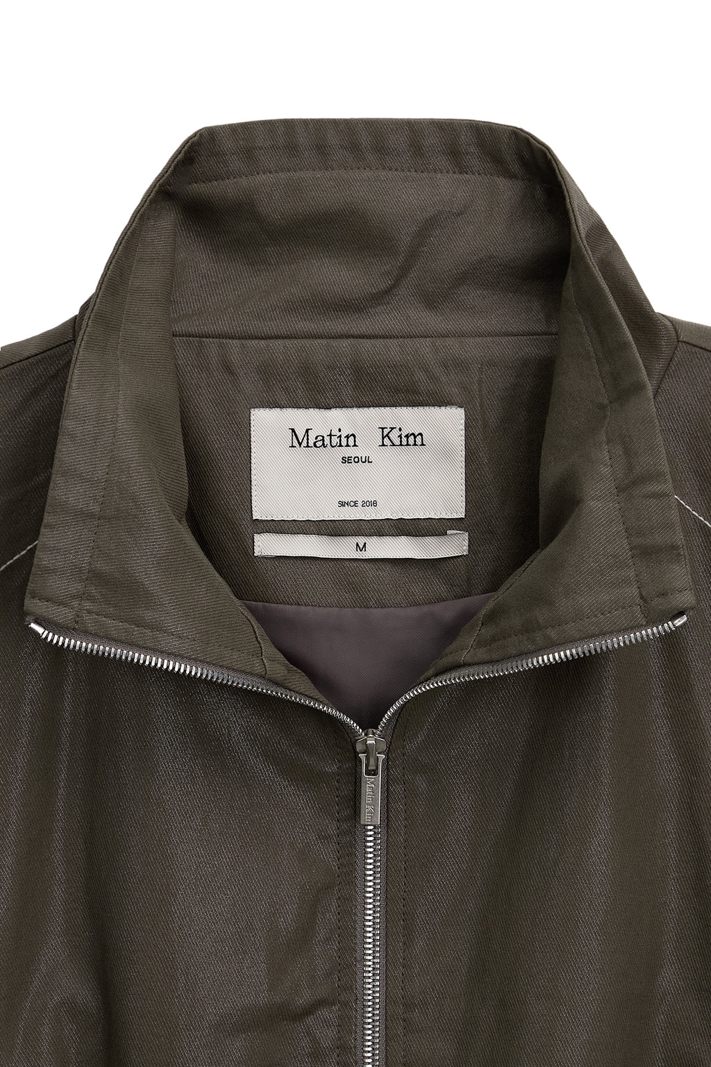 [matinkim] MATIN ROUGH COATING CROP BOMBER IN KHAKI