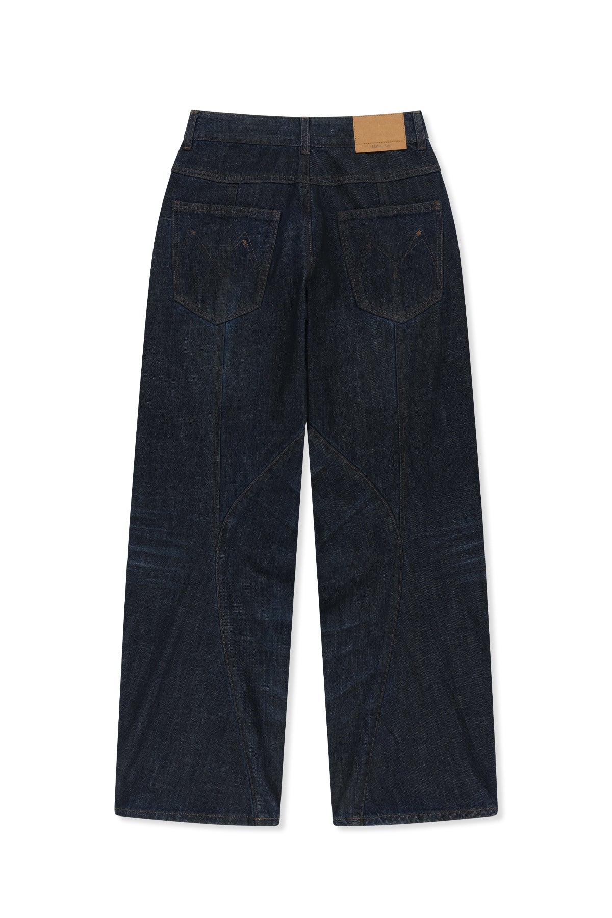 Matinkim Twisted Volume Coated Denim Pants IN Dark Navy