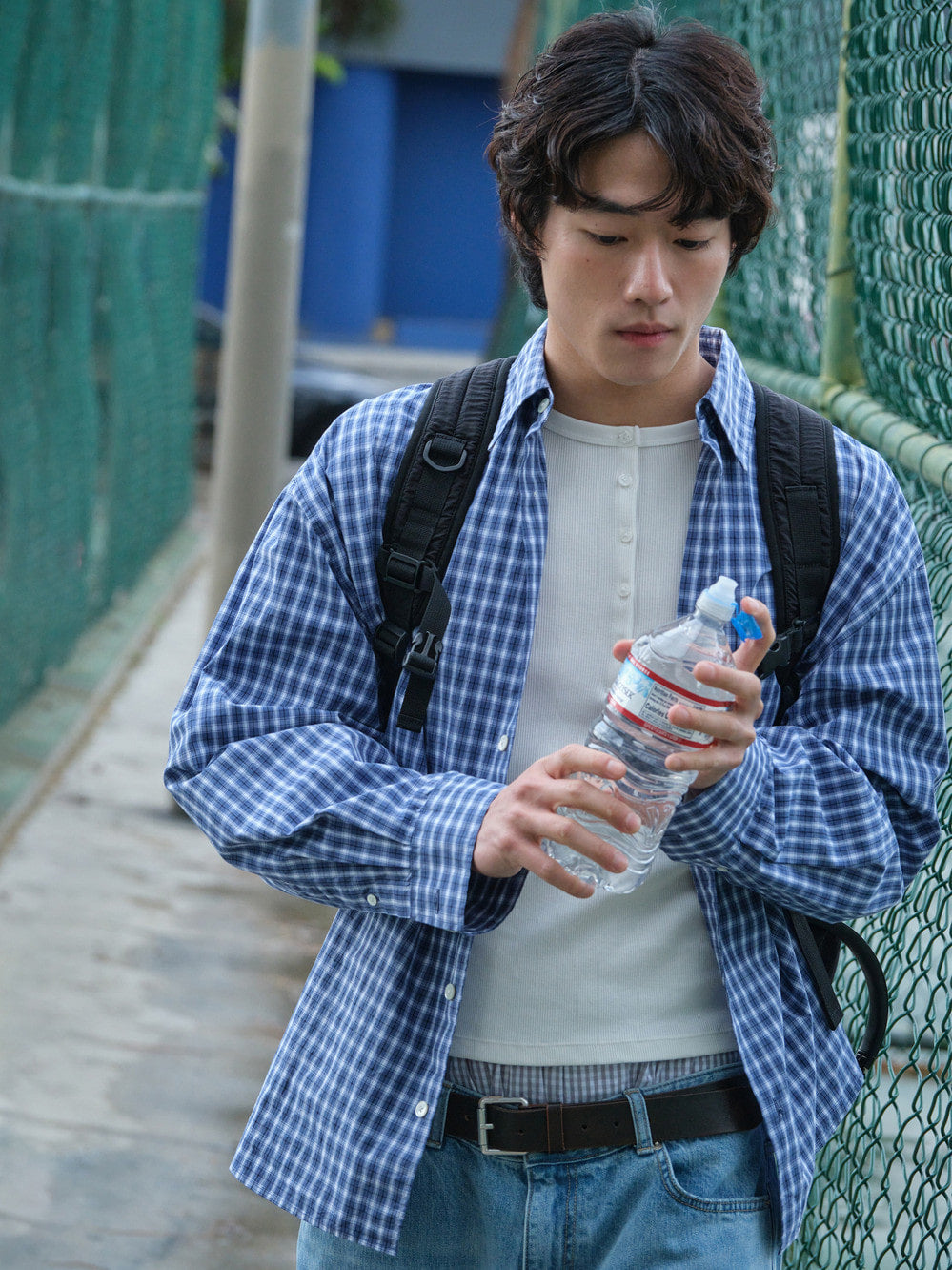 Low Classic Oversized Lc Checked Shirt Blue