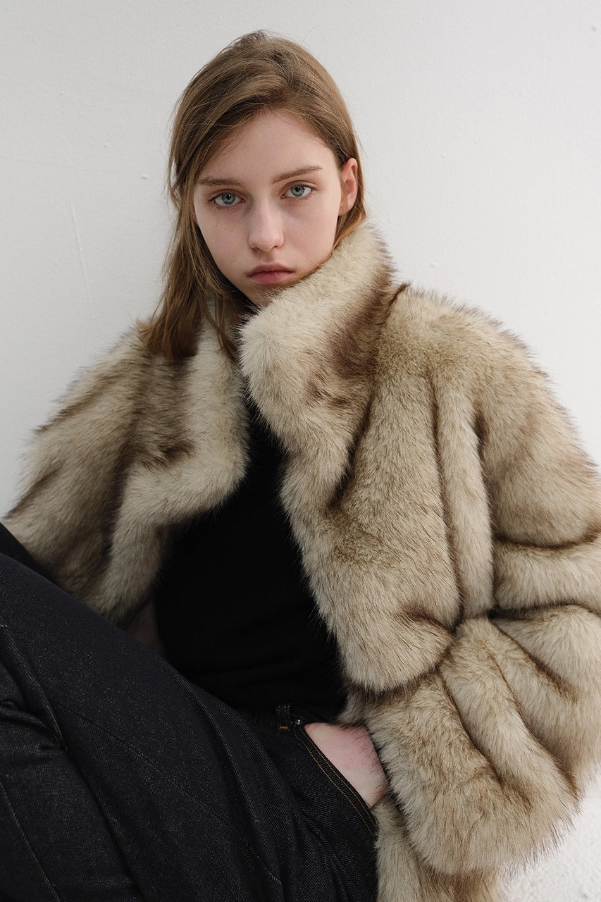 Dunst Half Fur Jacket Beige