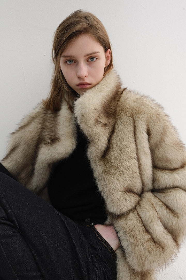 Dunst Half Fur Jacket Beige