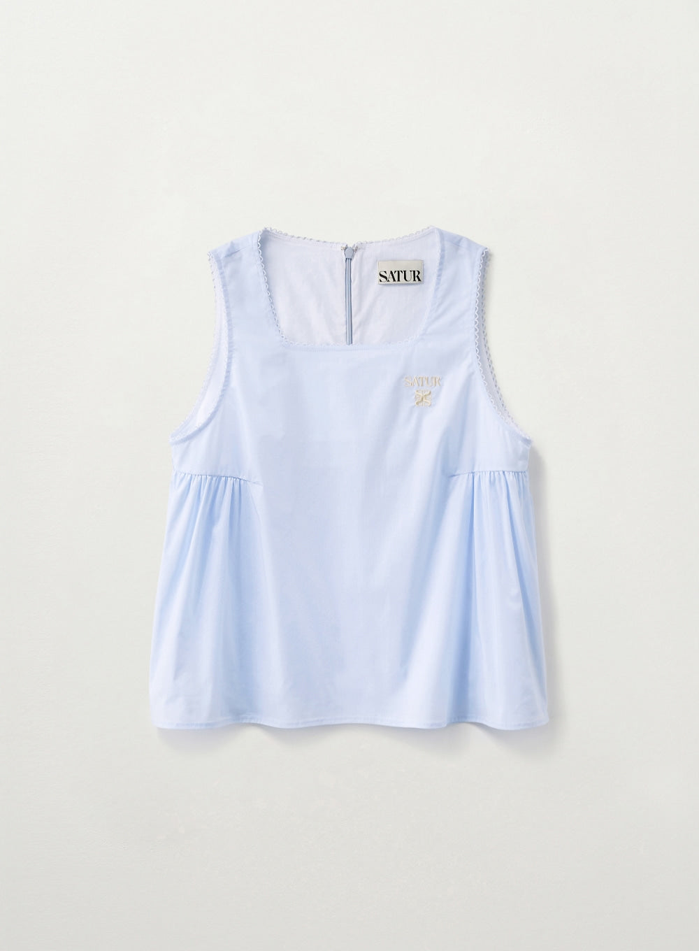 Satur Flare Sleeveless Blouse - Sky Blue