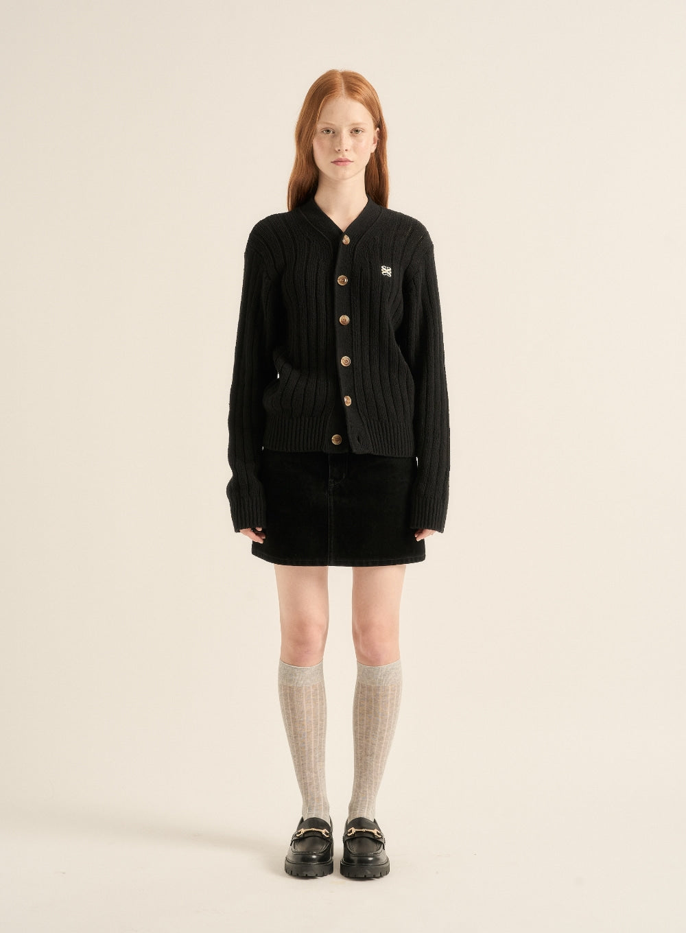 [satur] (W) Faro Over Size Boucle Cardigan - Classic Black