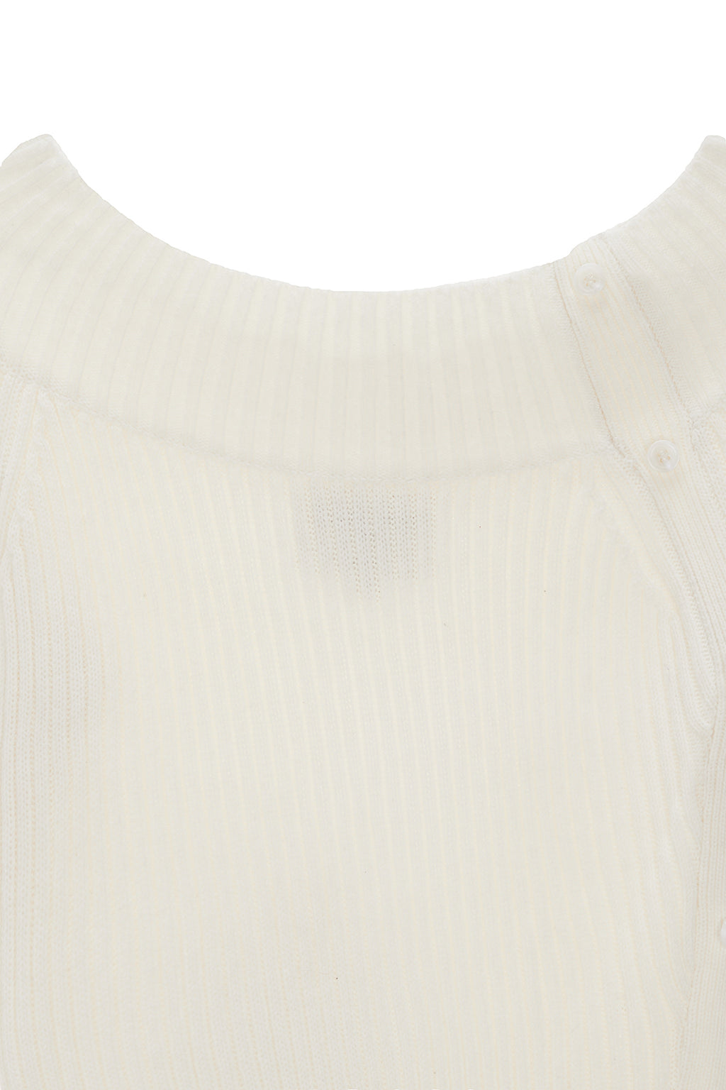 [matinkim] ONE SHOULDER BUTTON POINT KNIT DRESS IN IVORY