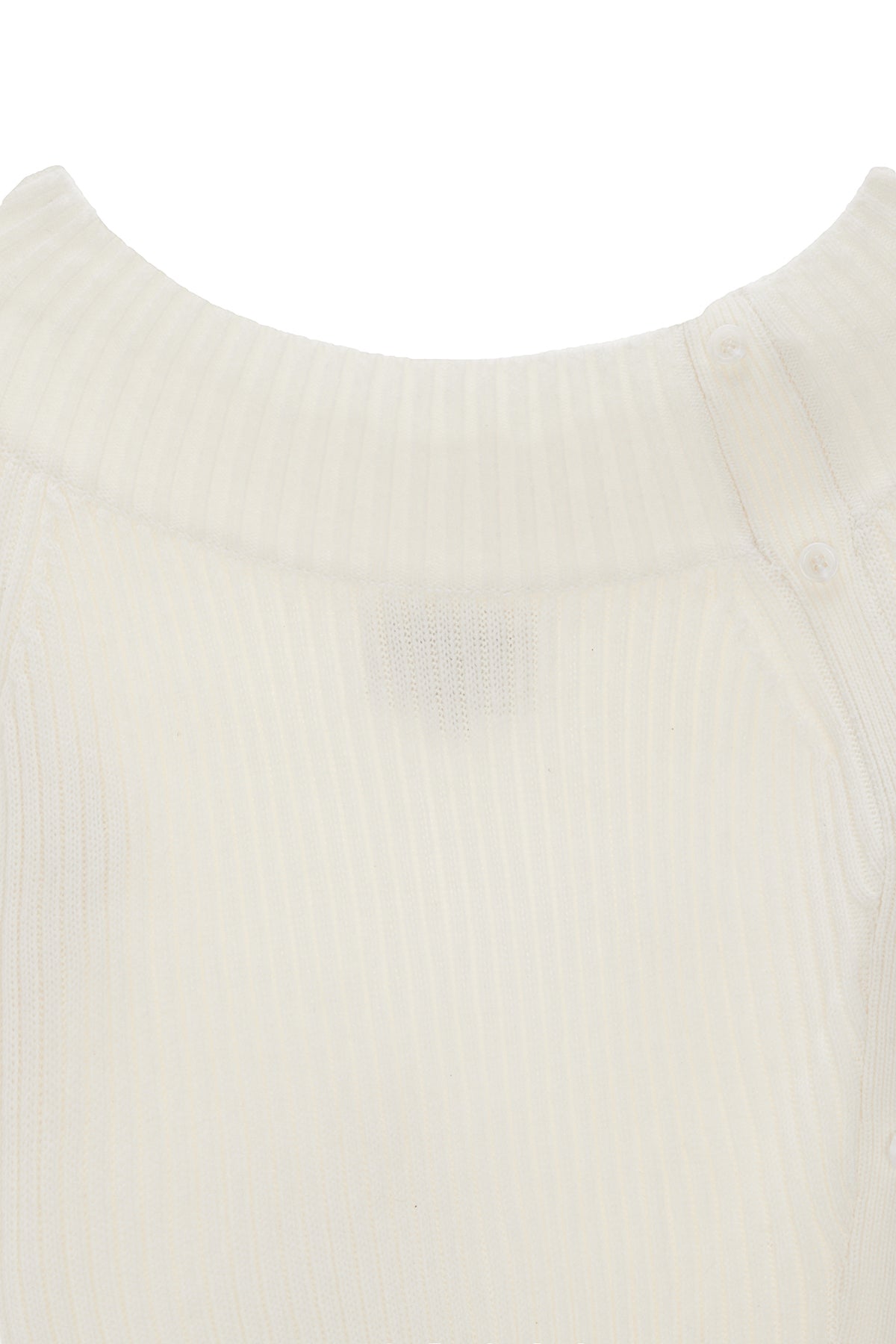 [matinkim] ONE SHOULDER BUTTON POINT KNIT DRESS IN IVORY