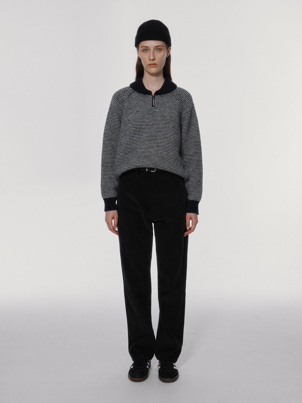 Nothing Written Caron stripe jumper (Dark navy)