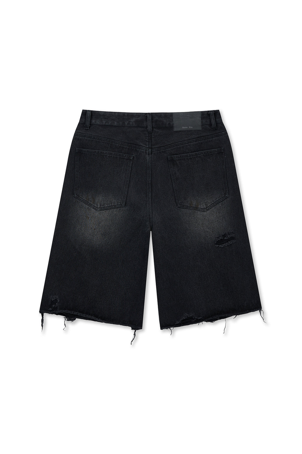 Matinkim Destroyed Bermuda Denim Pants For Men IN Black