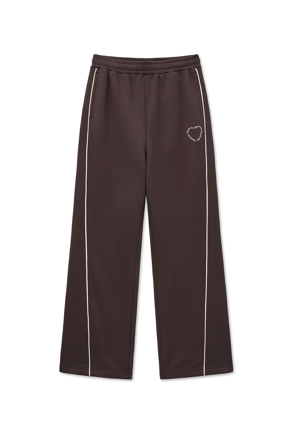 [matinkim] HEART LOGO TRACK PANTS IN BROWN