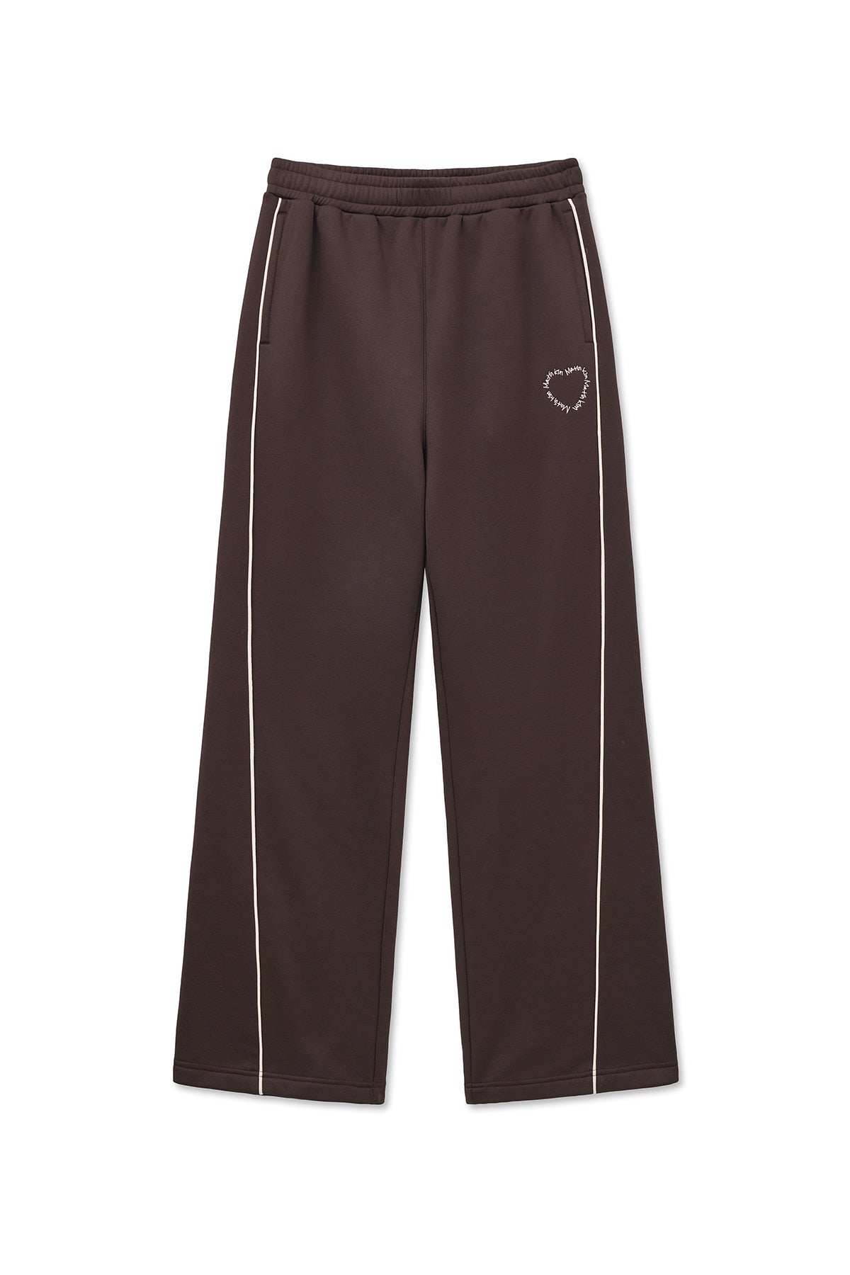 [matinkim] HEART LOGO TRACK PANTS IN BROWN