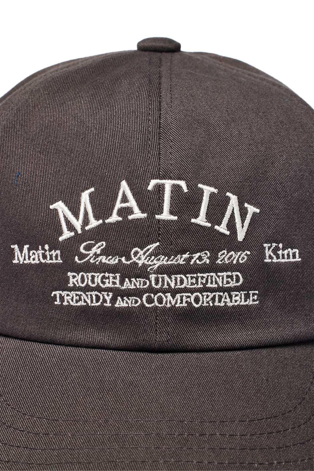 [matinkim] LETTERING FLAT BRIM CAP IN CHARCOAL