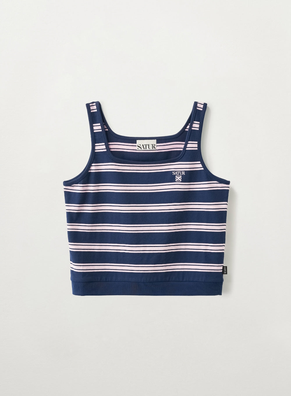 Satur Square Neck Stripe Sleeveless - Pink