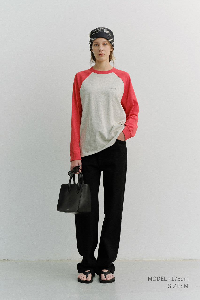 Dunst Unisex Raglan T-Shirt Red Oatmeal Melange