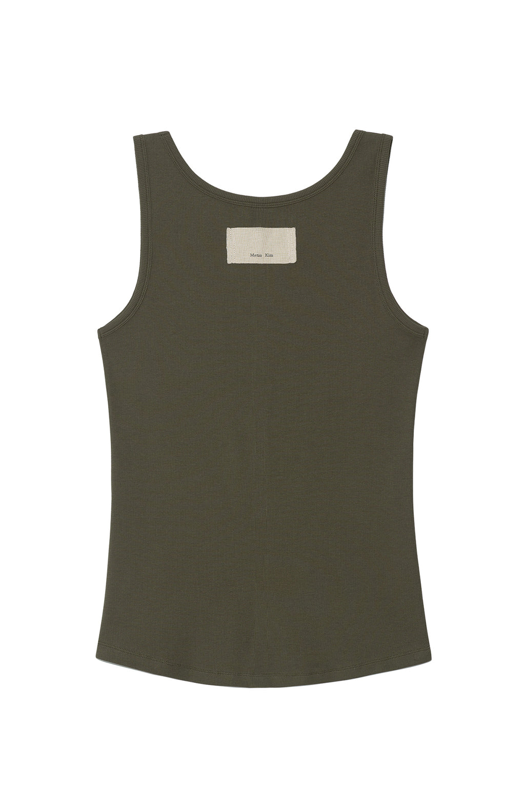 [matinkim] LOGO APPLIQUE SLIM TANK TOP IN KHAKI