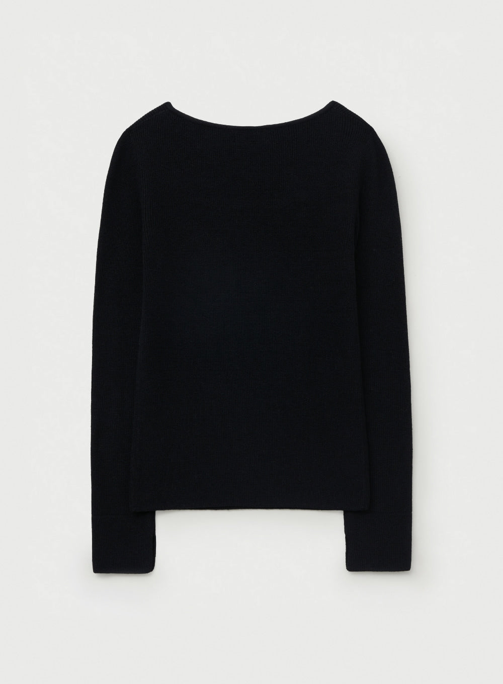 [satur] (W) Square Neck Knit Long sleeve - Black