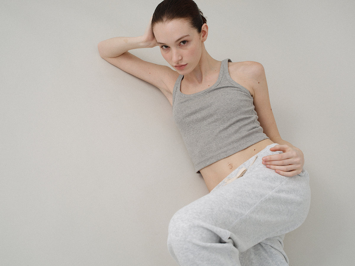 Nothing Written Curved rib tank (Gray)