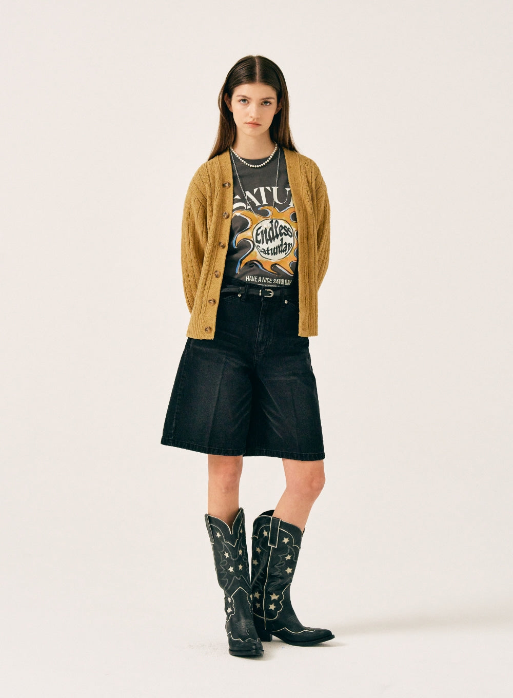 [satur] (W) Faro Over Size Boucle Cardigan - Camel Beige