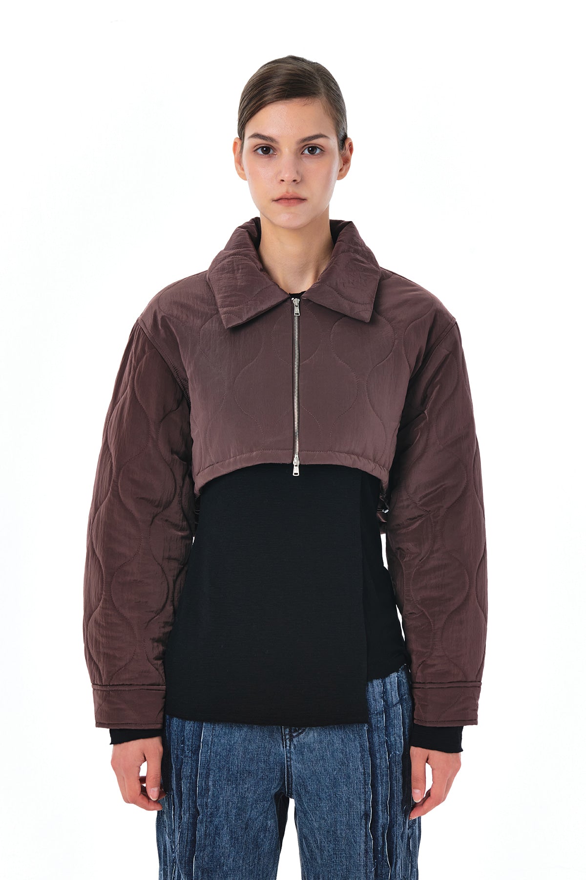 Matinkim Bolero Short Padding Jumper IN Cocoa