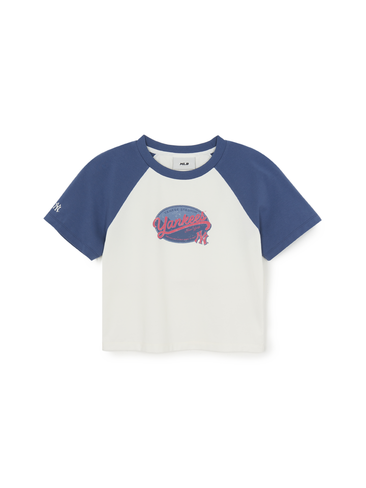 MLB Korea Women's Vintage Color Block Crop T-Shirt