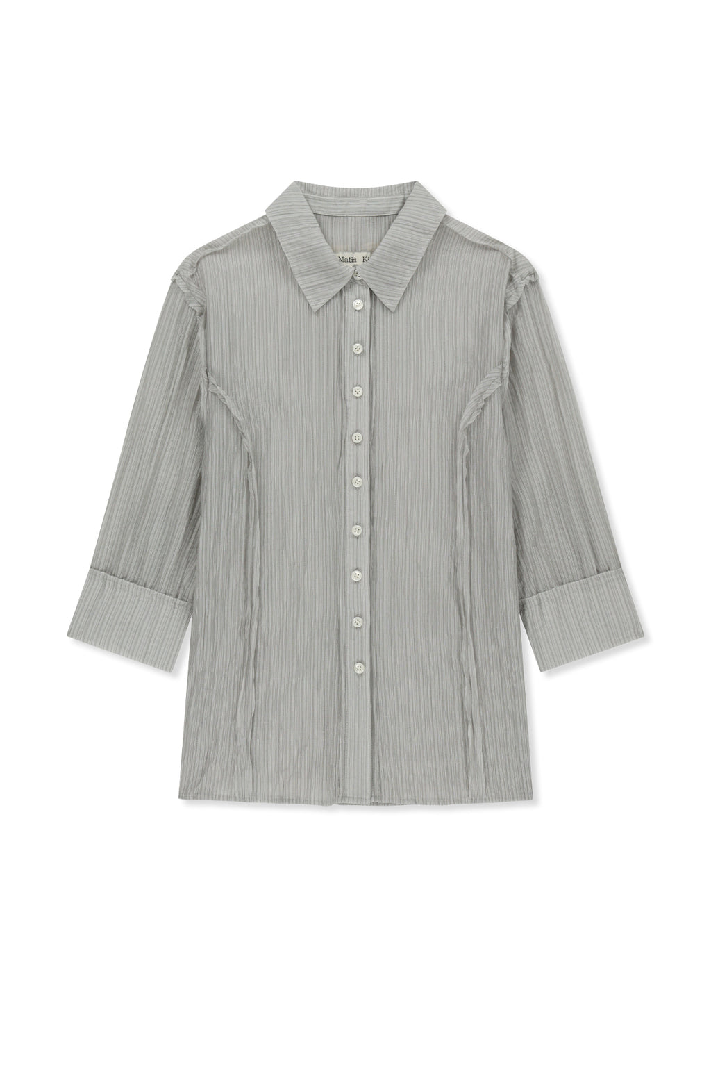 Matinkim Raw Edge Crinkle Blouse IN Light Grey