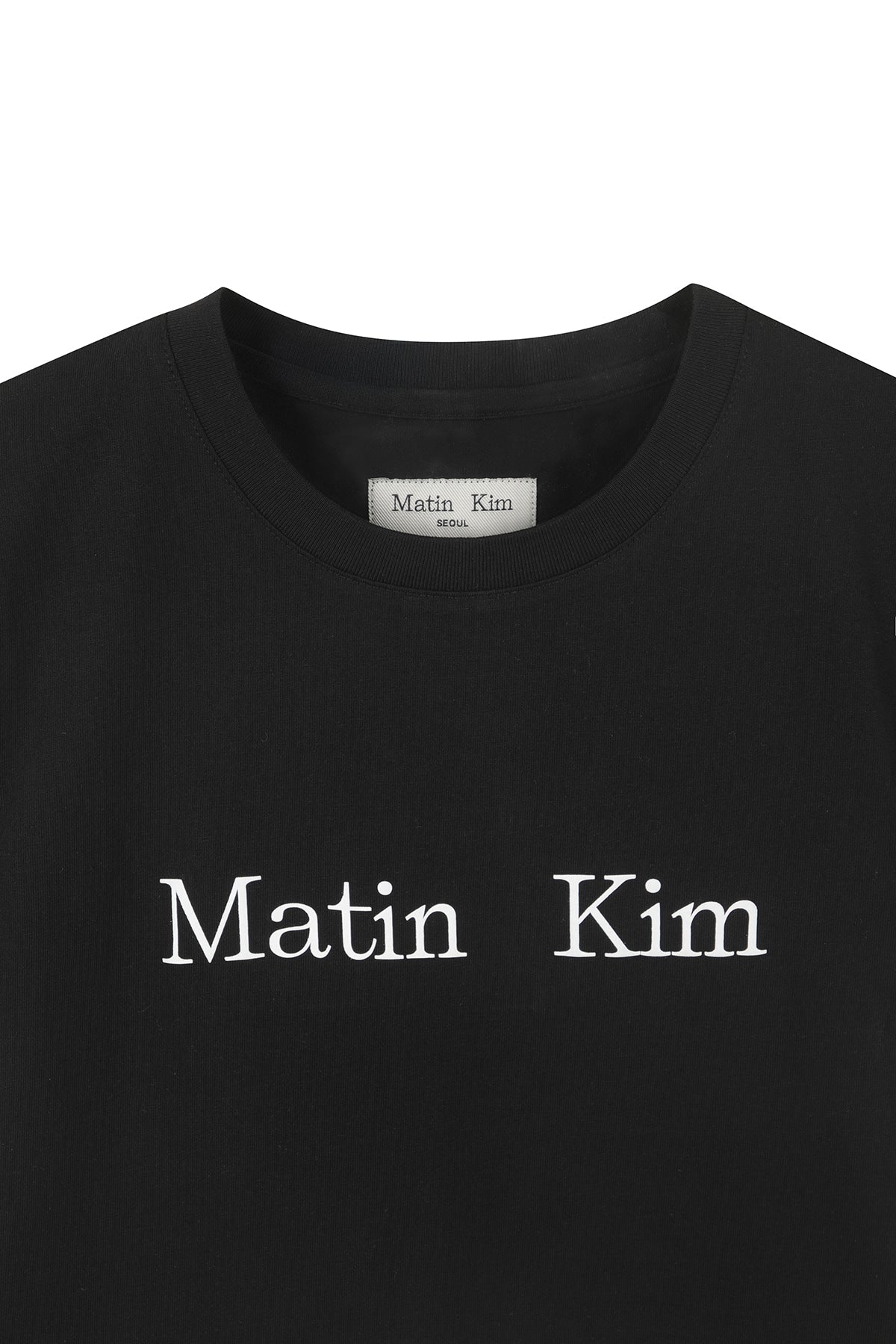 [matinkim] Matin Kim Logo Crop Top IN Black