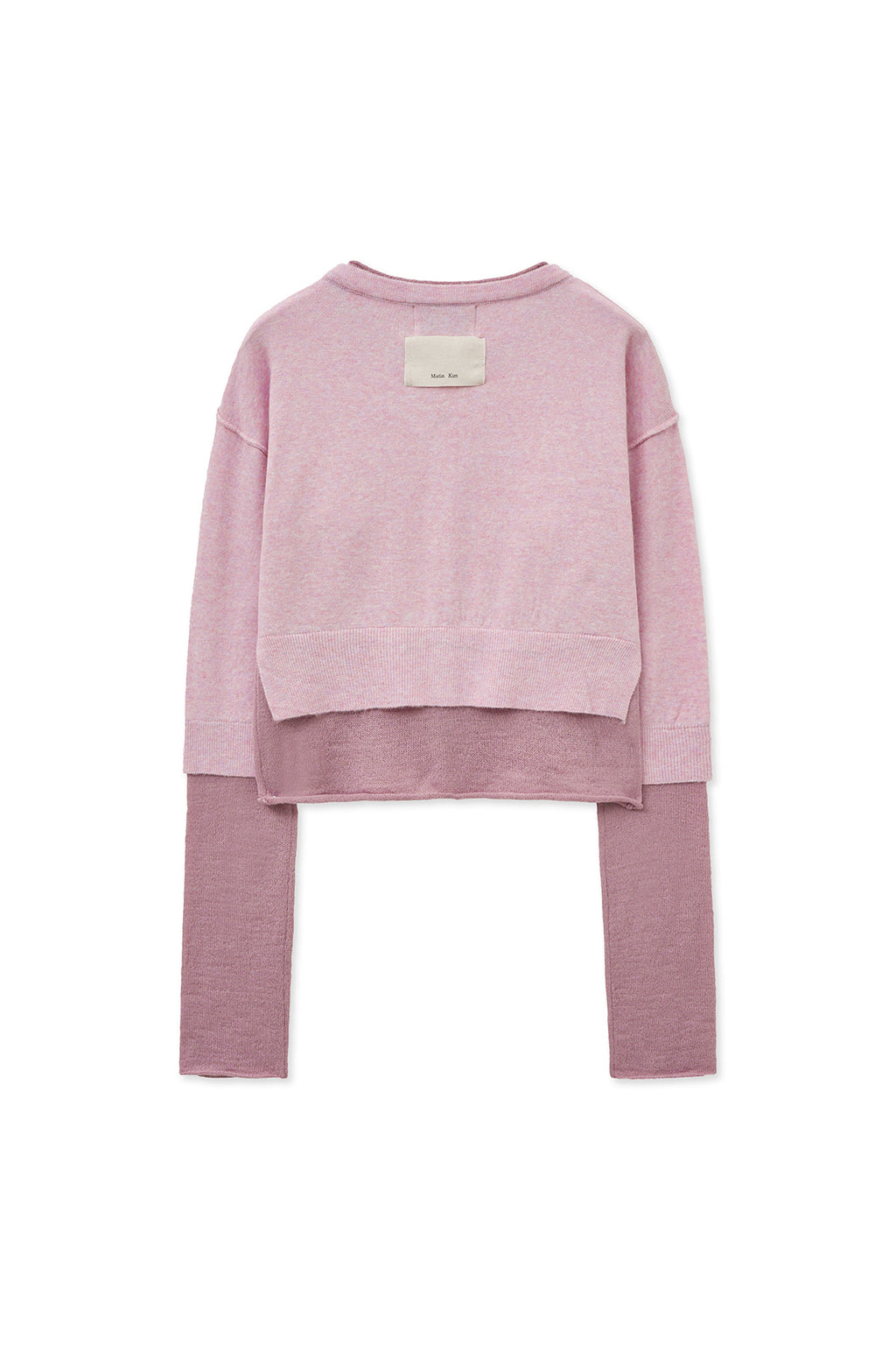 [matinkim] LAYERED TEXTURE KNIT CARDIGAN IN LILAC