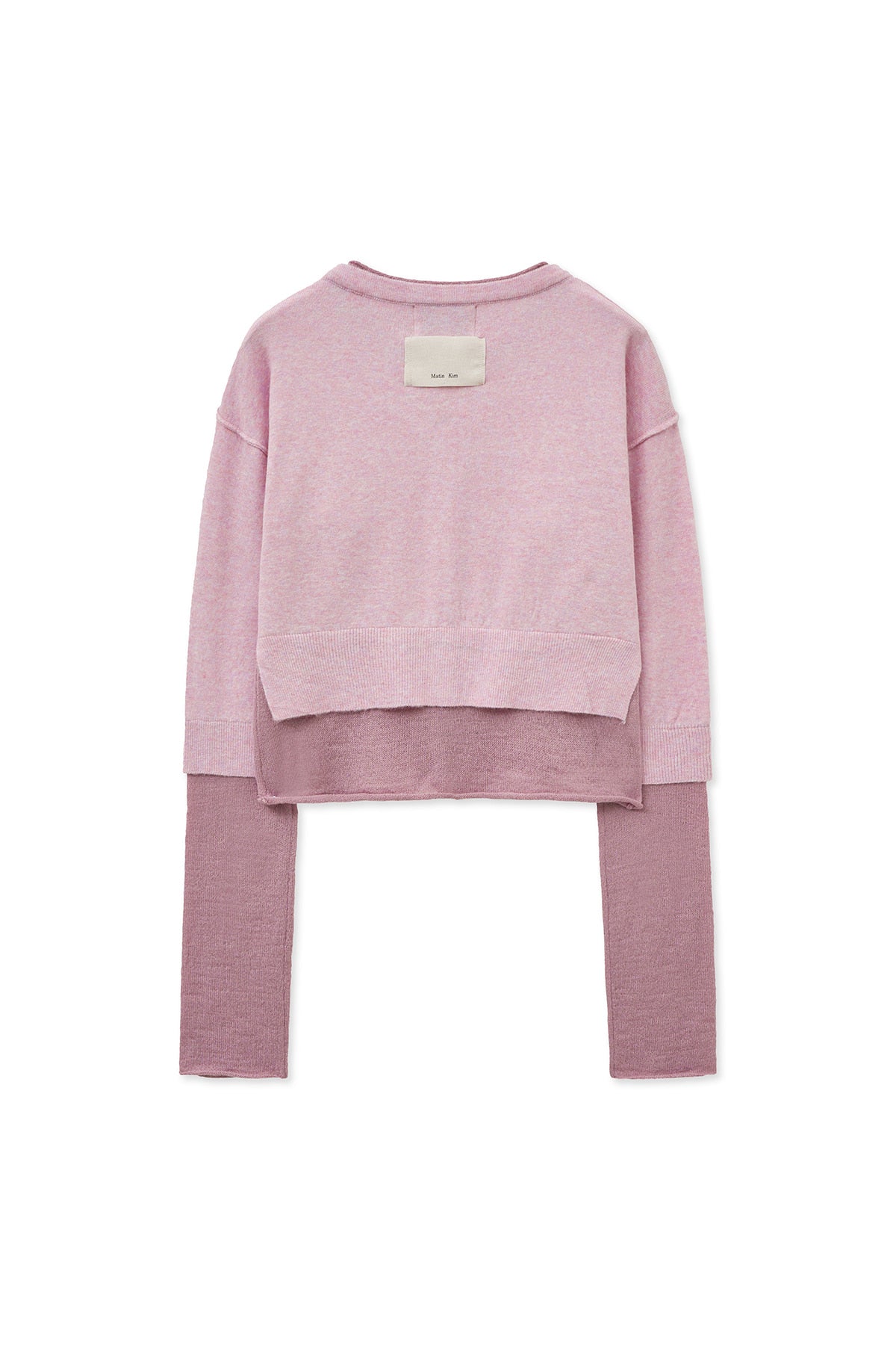 [matinkim] LAYERED TEXTURE KNIT CARDIGAN IN LILAC