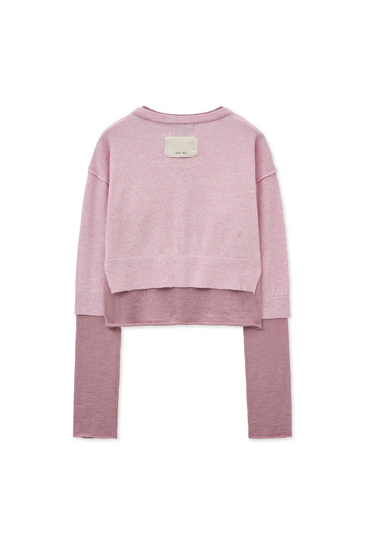 Matinkim Layered Texture Knit Cardigan IN Lilac