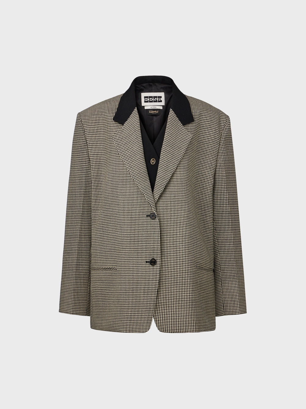 EENK Contrast Single-Breasted Blazer - Black/Ivory