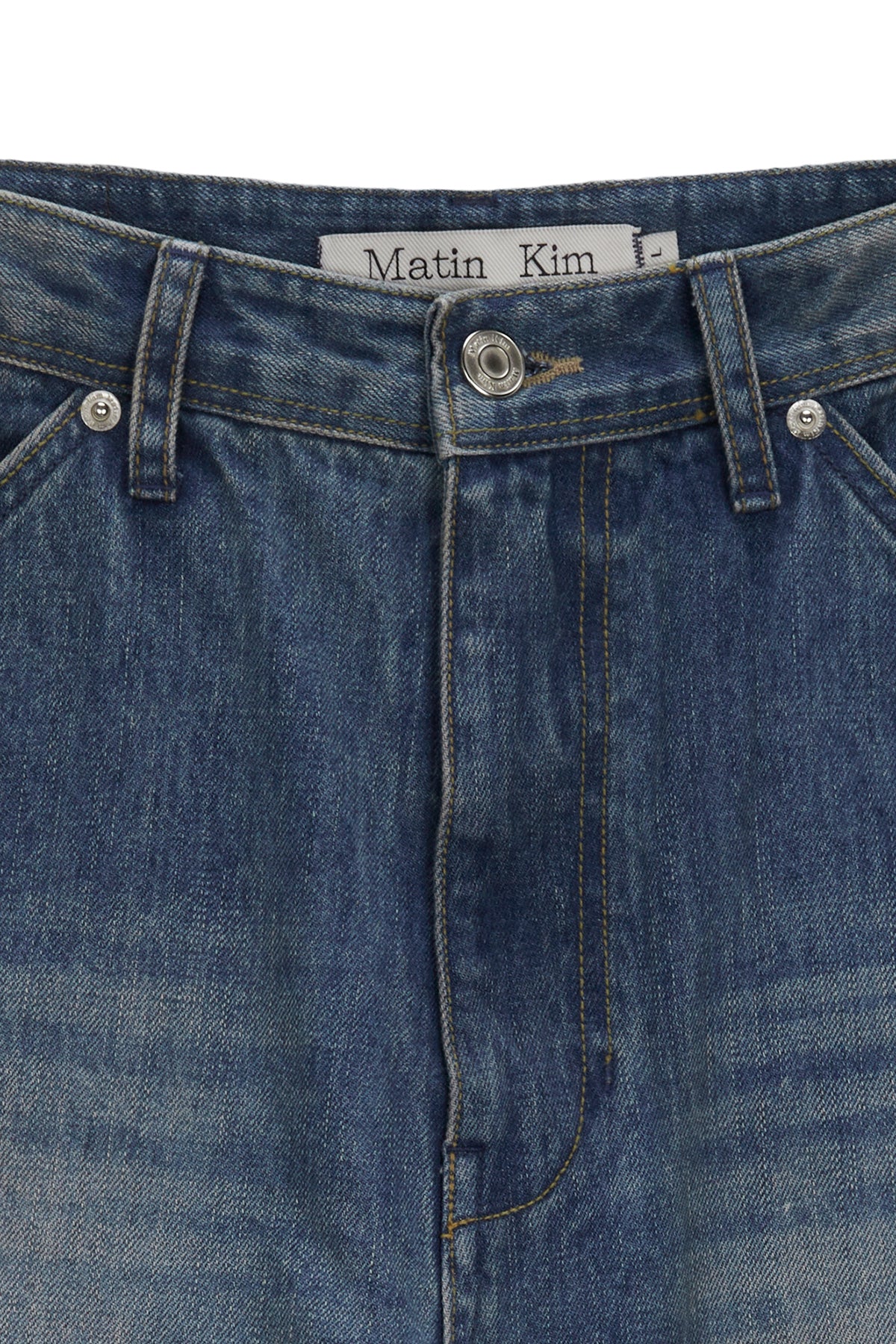 [matinkim] LOWRISE BOOTS CUT DENIM PANTS FOR MEN IN LIGHT BLUE