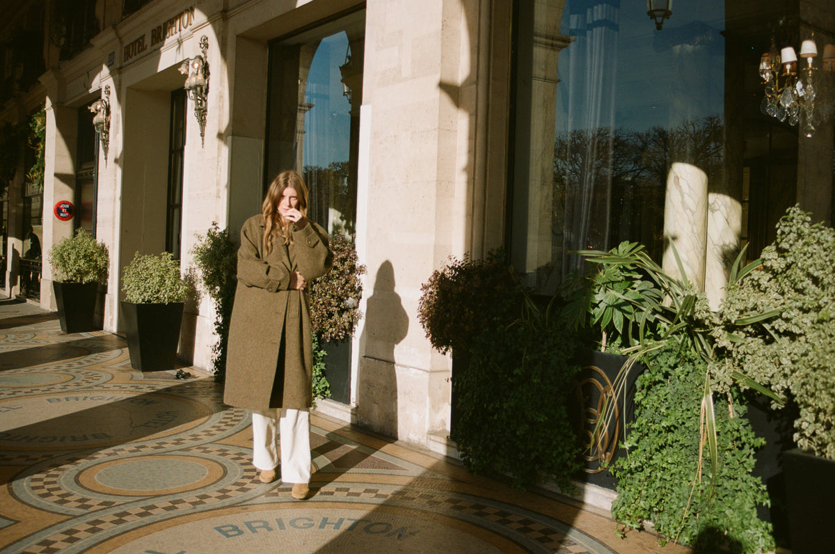 Nothing Written Wool balmacaan coat (Taupe)