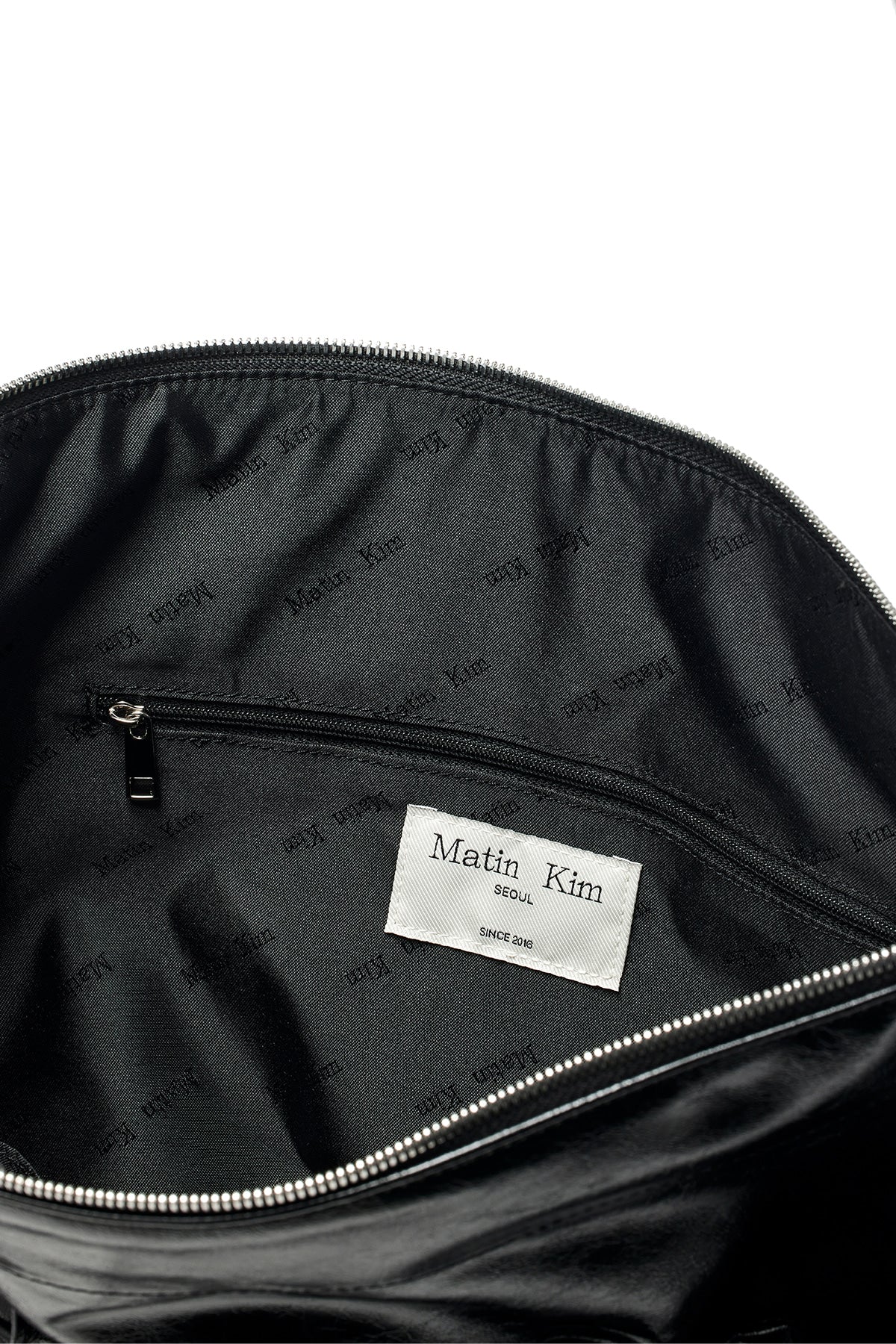 [matinkim] POCKET SHIRRING RIBBON BIG BAG IN BLACK