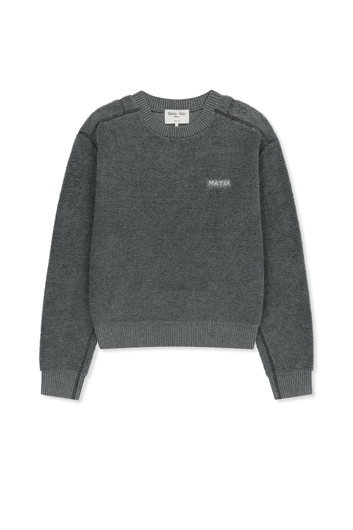 Matinkim Boucle Texture Knit Pullover IN Grey