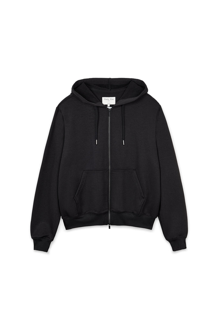 Matinkim Back Logo Glitter Hoody Zip UP For Women IN Black