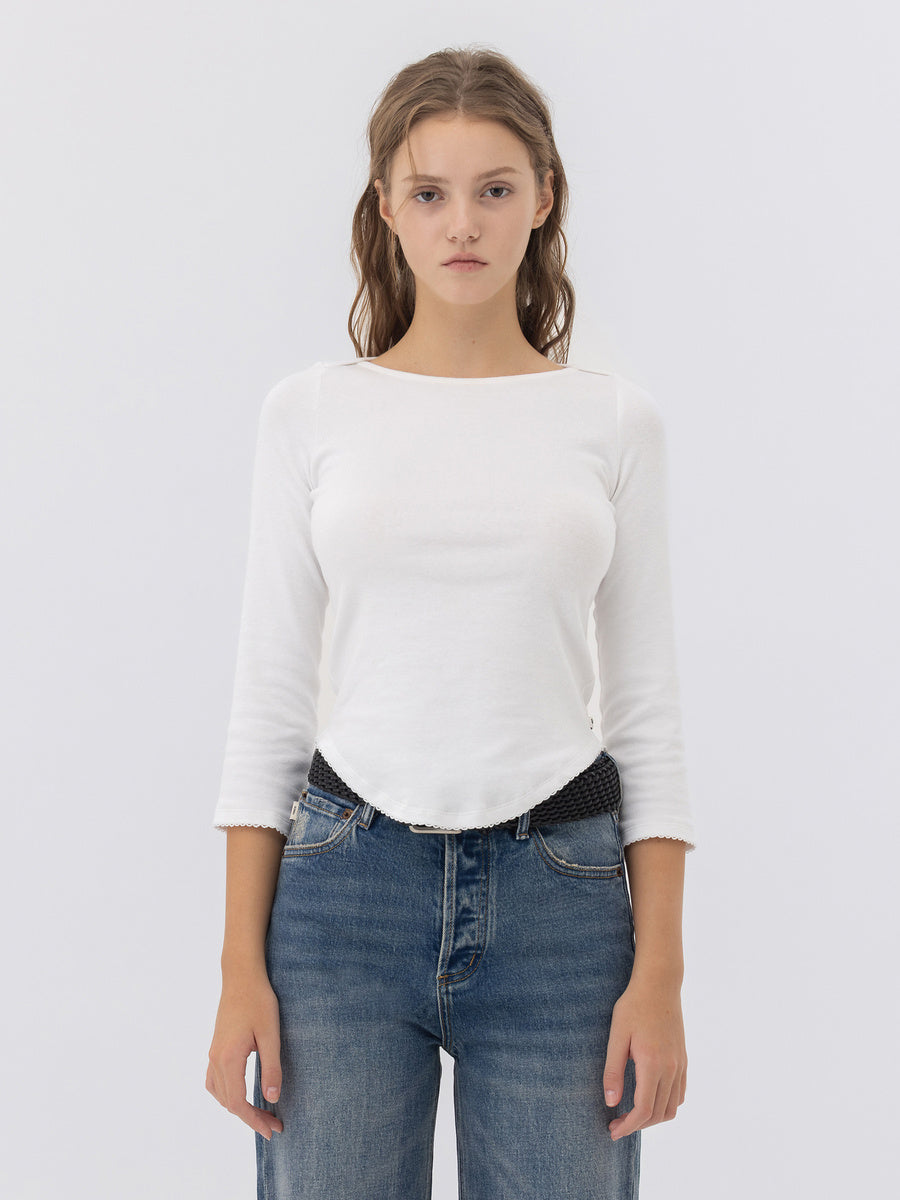 GLOWNY 3/4 Soft Wave Tee (White)