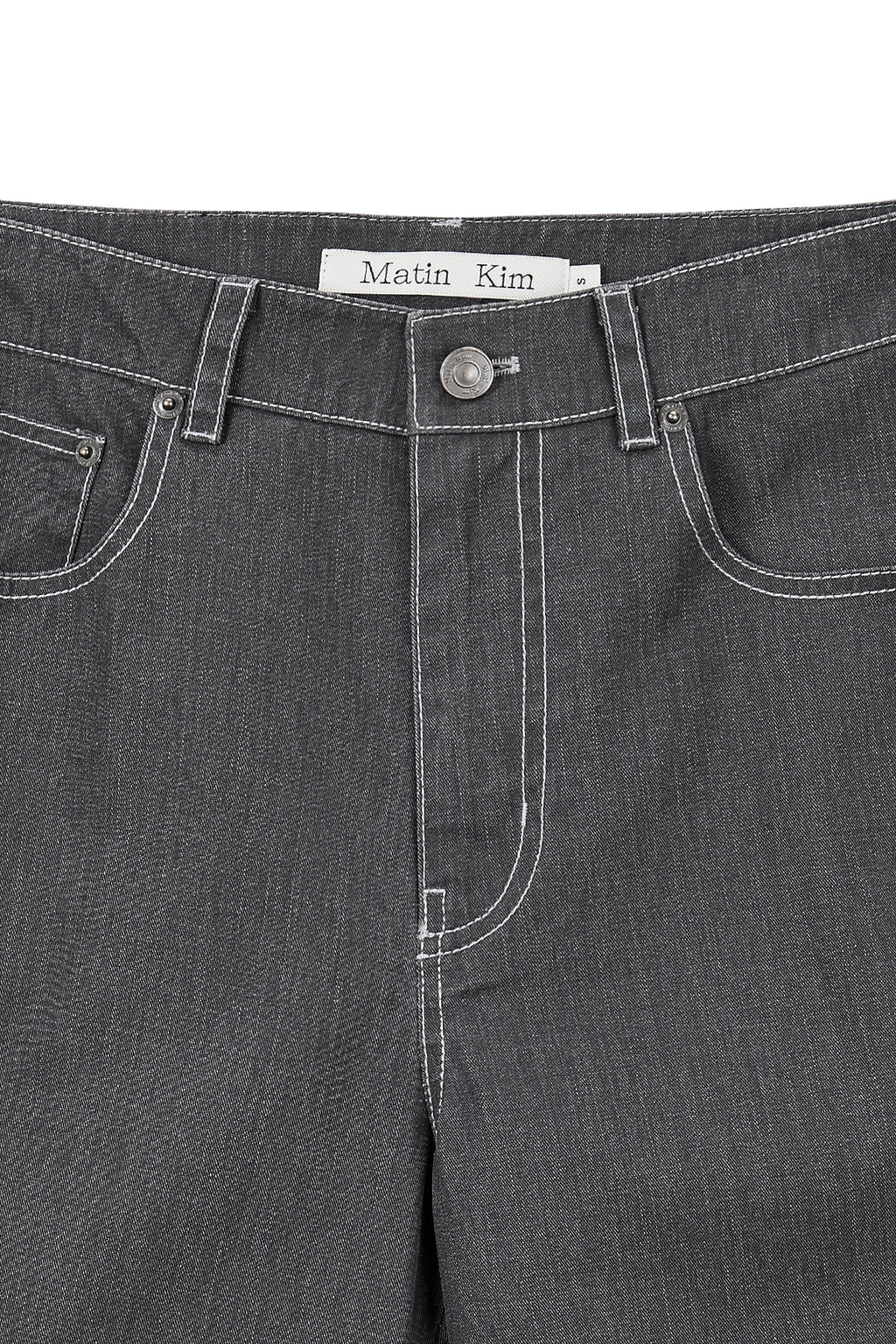 [matinkim] SIDE PINTUCK POINT PANTS IN CHARCOAL