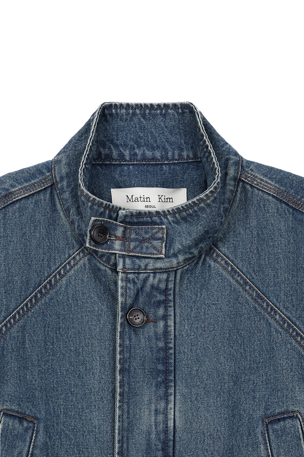 Matinkim Pocket Point Midi Denim Jumper IN Blue