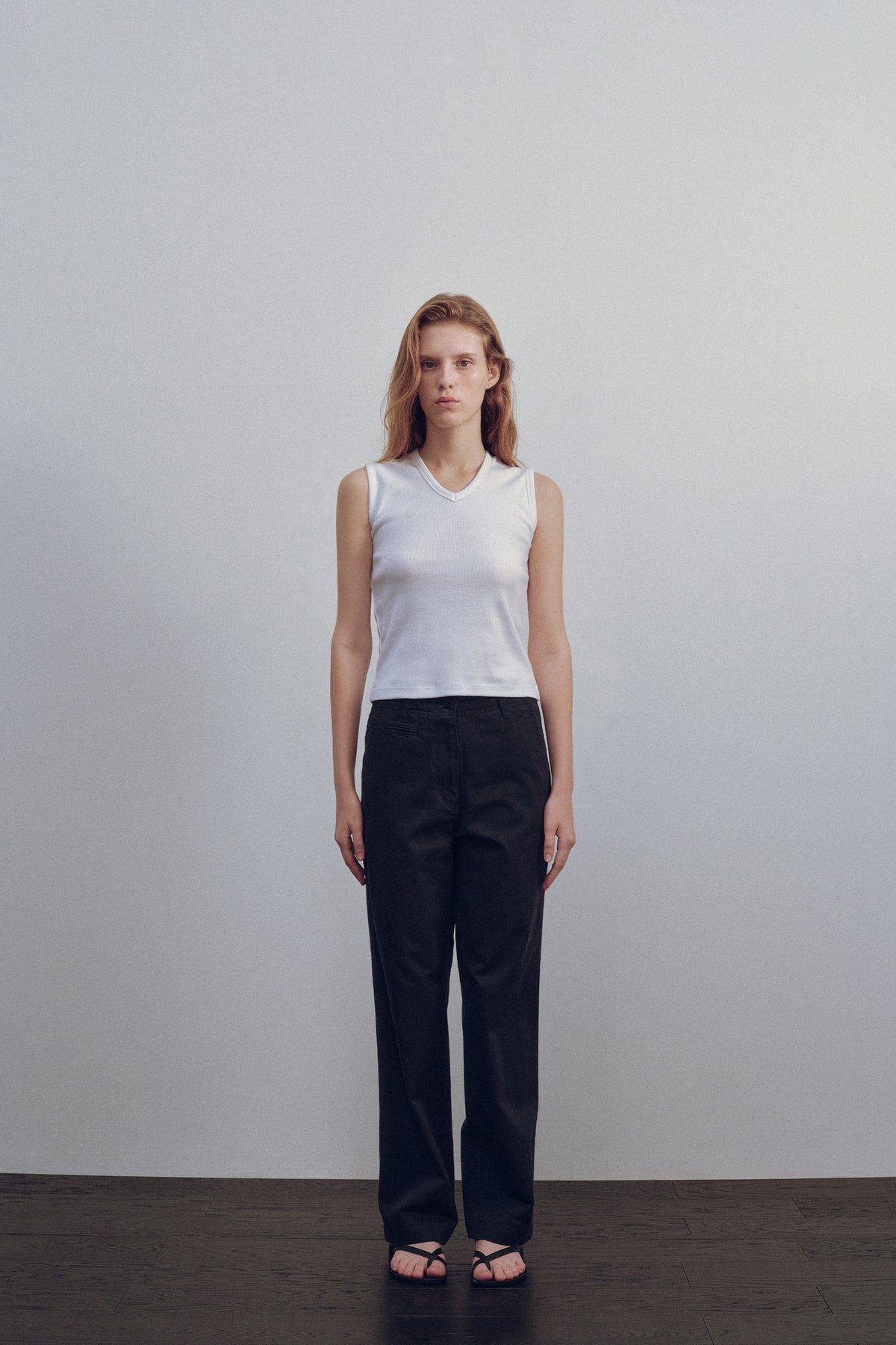 Nothing Written 90s v-neck sleeveless top (Vanilla butter)