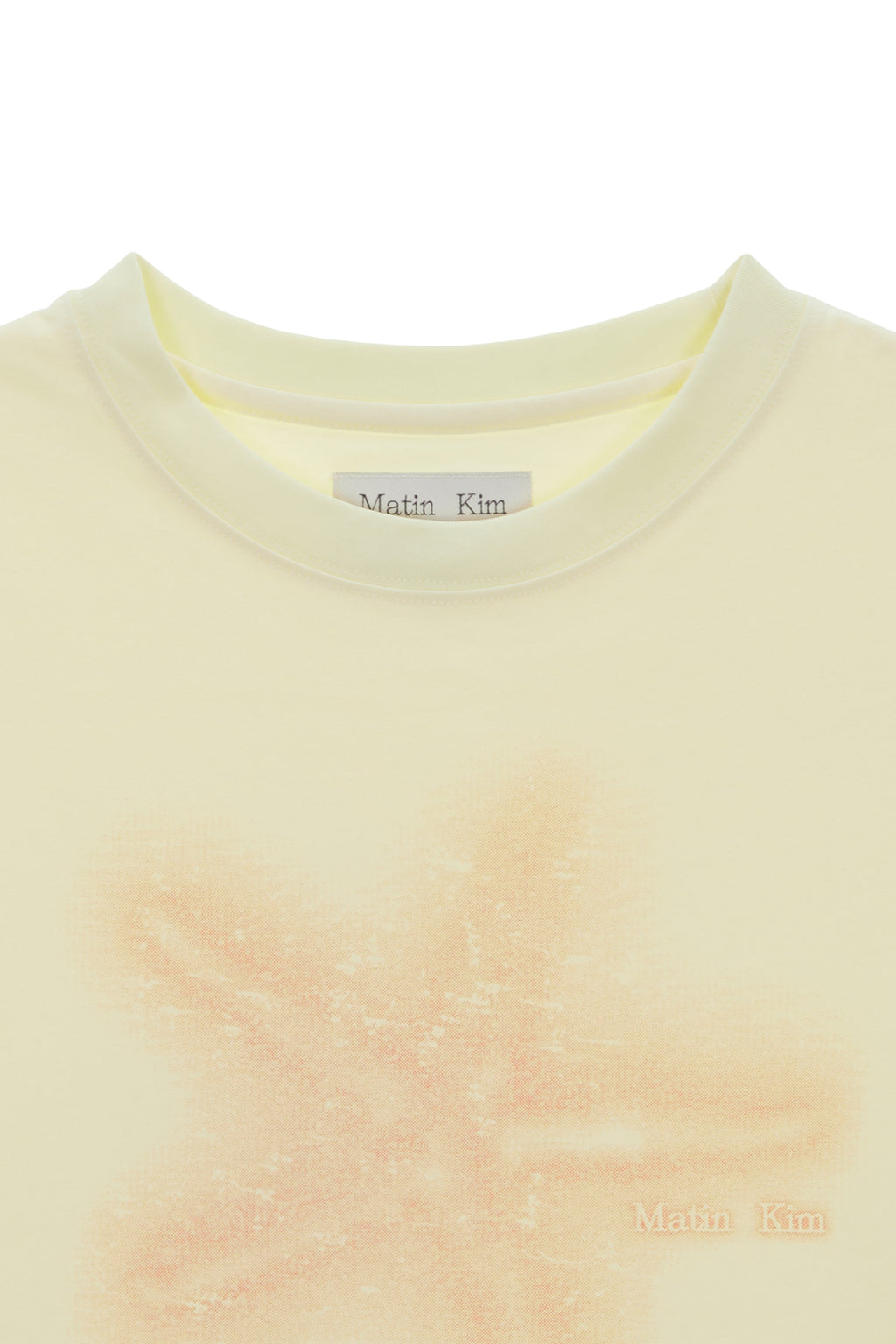 [matinkim] STARFISH GRAPHIC CROP TOP IN LIGHT YELLOW