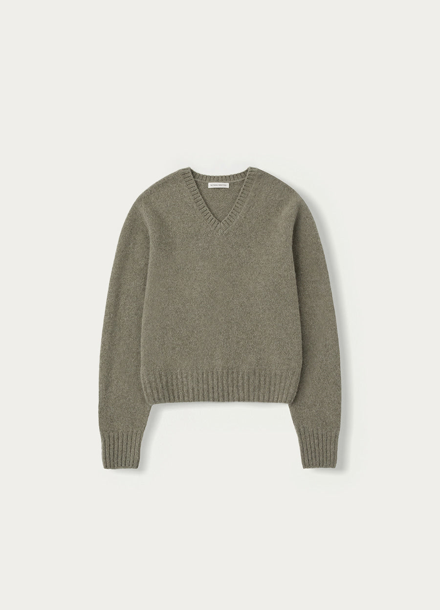 Nothing Written Miro v-neck pullover (Muted olive) (Pre-order, ships from Nov 6)