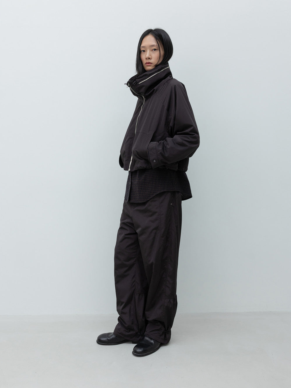 Low Classic Fleece-Lined Volume-Leg Pants Brown